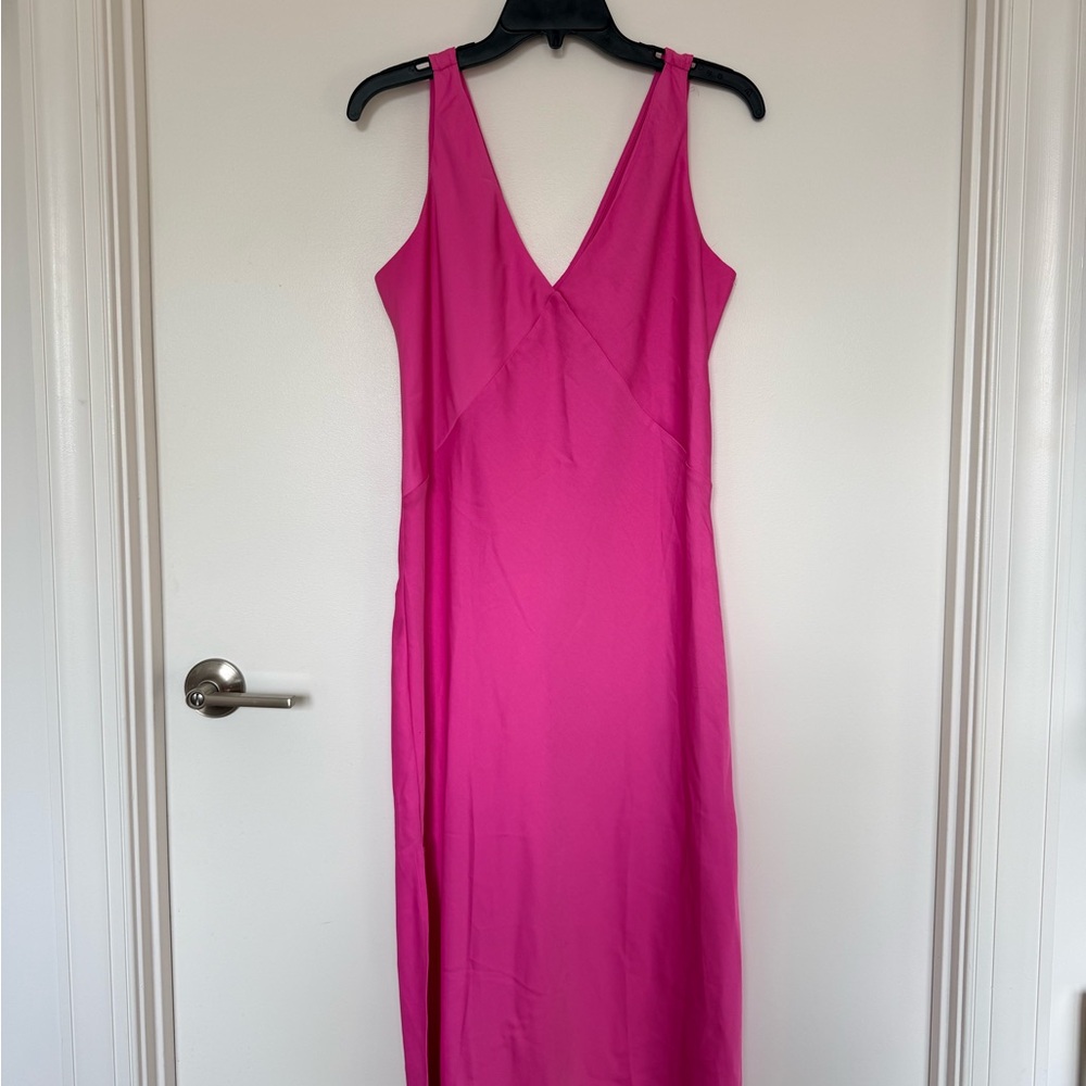 a new day Vibrant Pink Midi Dress